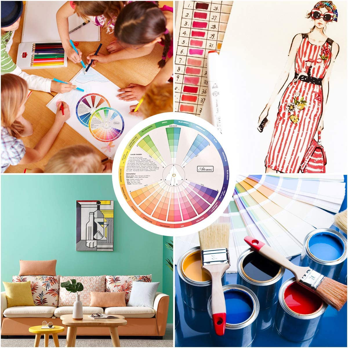 Creative Color Wheel, Paint Mixing Learning Guide Art Class Teaching Tool for Ma