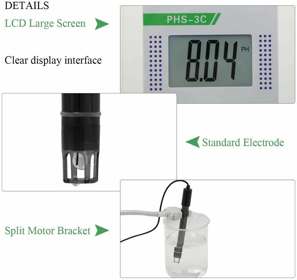 Benchtop Digital Lab Acidity pH mV Meter Tester with Range 0-14.00pH 0-±1999m