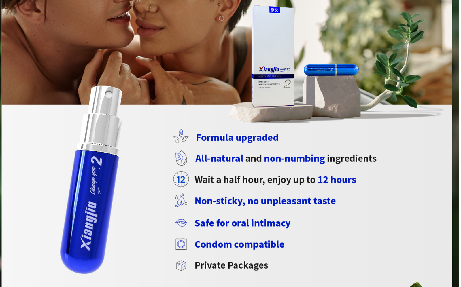 High-end Delay spray Men Premature Prolong Ejaculation Enhancement中草药成分（US Selle
