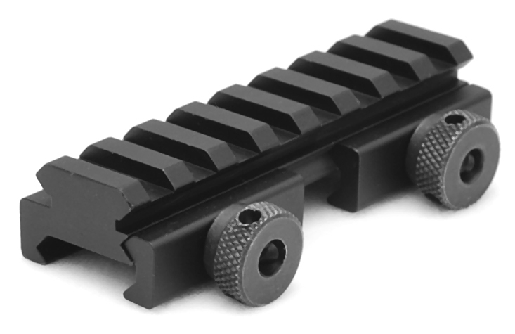 Flat Top 1/2" Half Inch Riser Scope Mount 8 Slot Picatinny Rail QD Thumb Screws