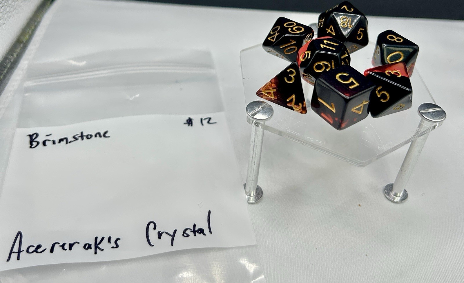 Sirius Acererak's D&D : Crystal polyhedral dice Set Brimstone
