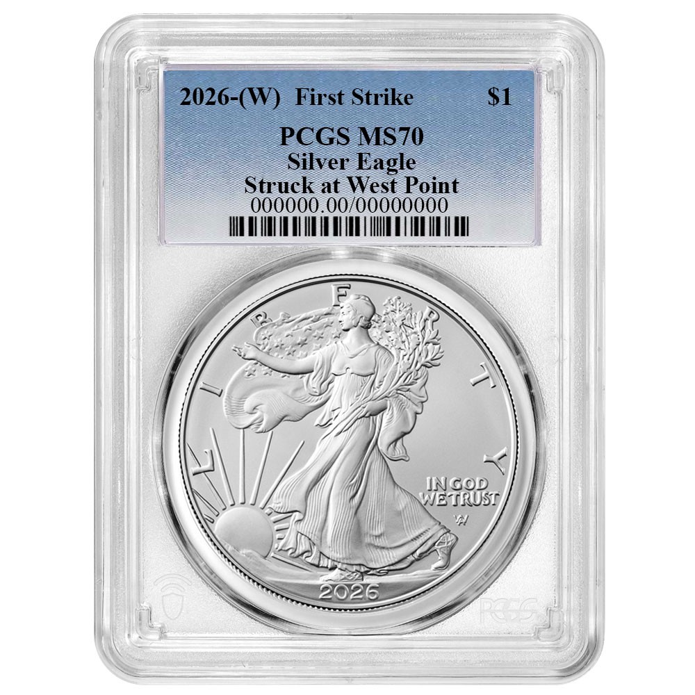 2026 (W) $1 1-oz American Silver Eagle PCGS MS70 FS Blue Label