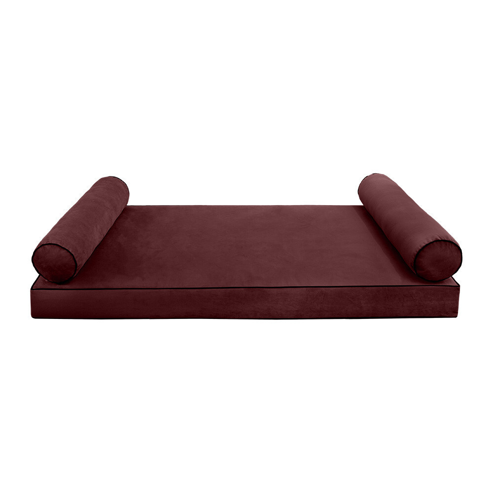 STYLE V5 Full Velvet ContrastPipe Indoor Daybed Mattress Pillow|COVER ONLY|AD368