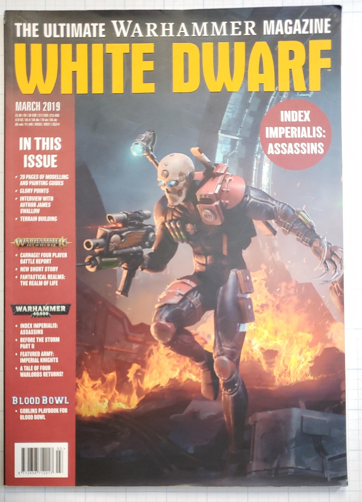White Dwarf March 2019 40K Imperial Assassins Terrain Building Blood Bowl USED