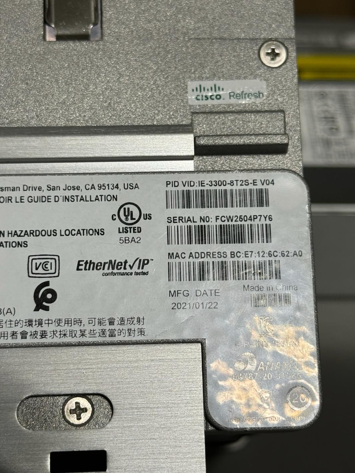 Cisco IE-3300-8T2S-E Industrial Ethernet Switch