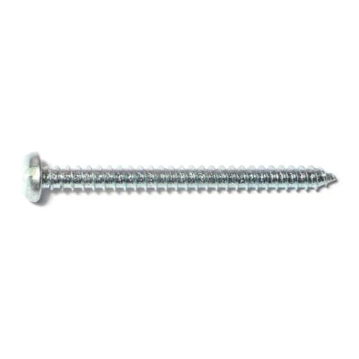 #14 x 3" Zinc Plated Steel Slotted Pan Head Sheet Metal Screws (15 pcs.)