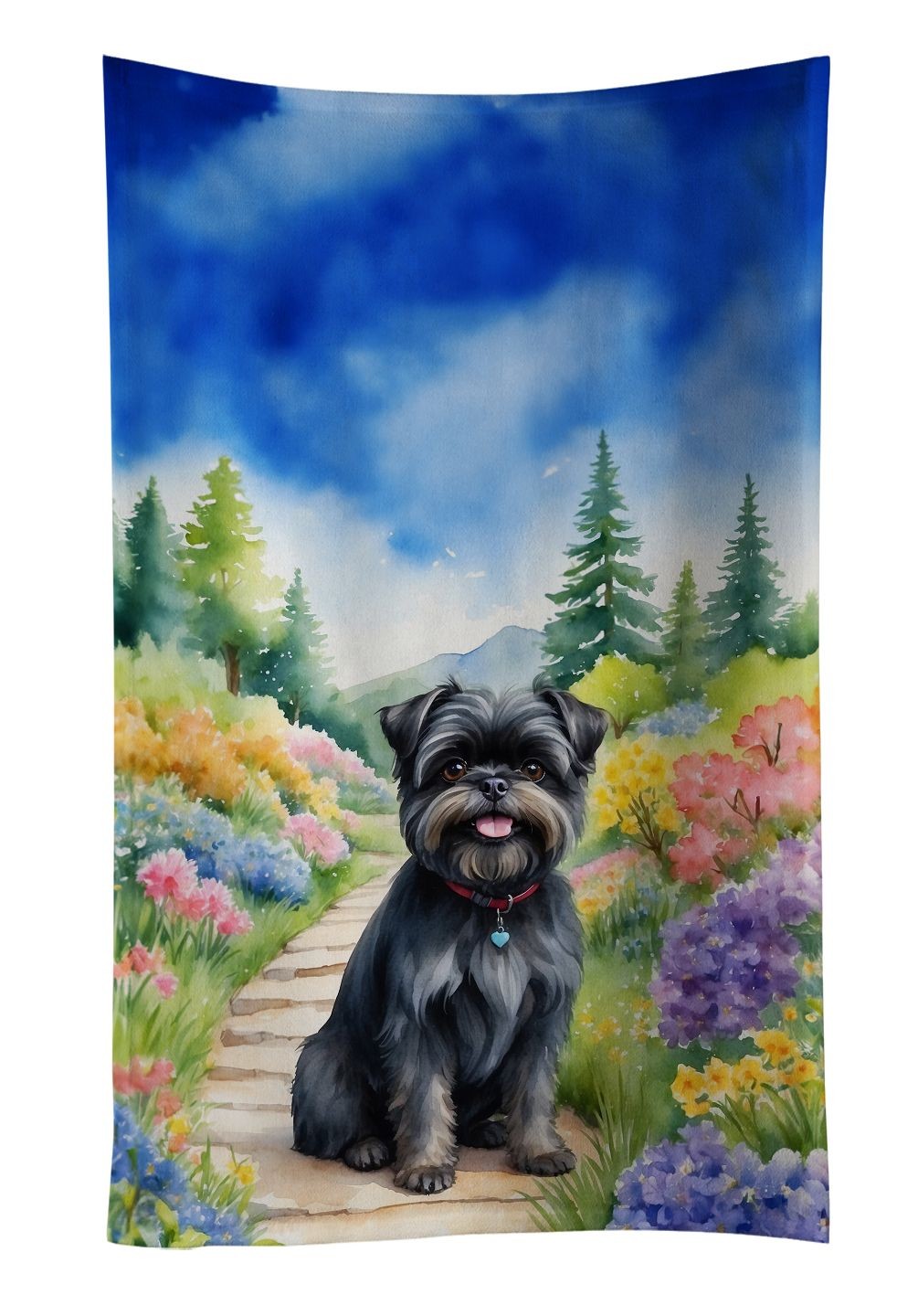 Affenpinscher Spring Garden Kitchen Towel Dish Cloths Guest Hand Towel