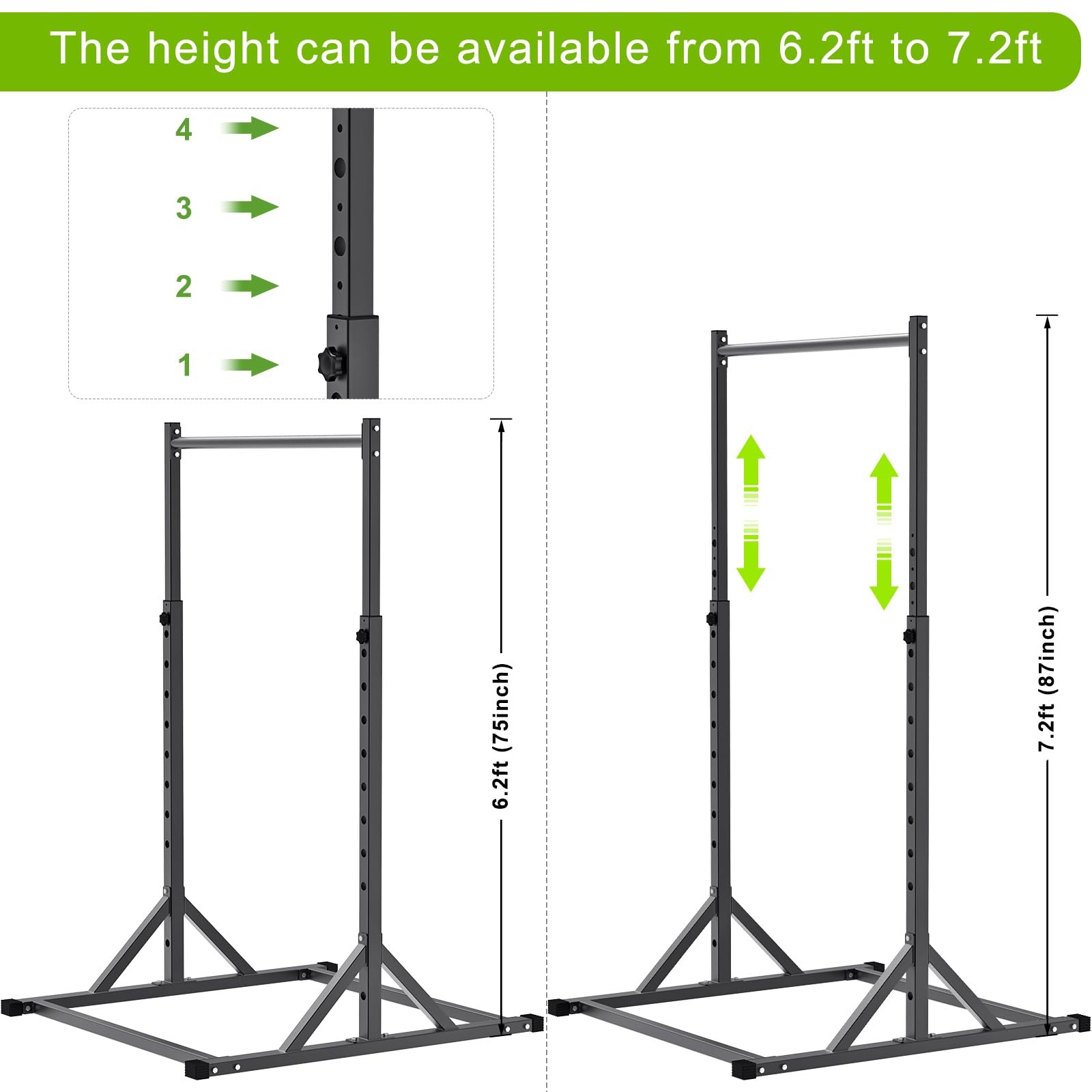 Adjustable Pull Up Station, Multifunction Pull Up Bar, Fully Welded, 500 lbs ...