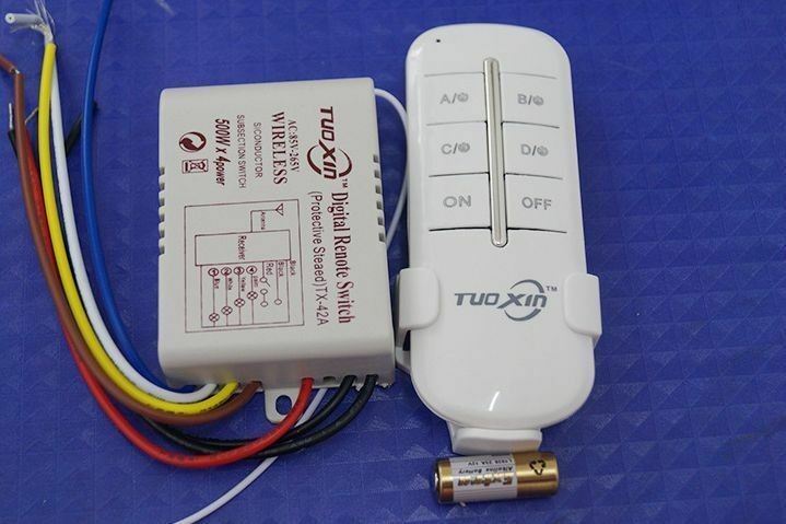 4 Way Light Lamp Digital Wireless Remote Controller Switch ON/OFF 110-240V New