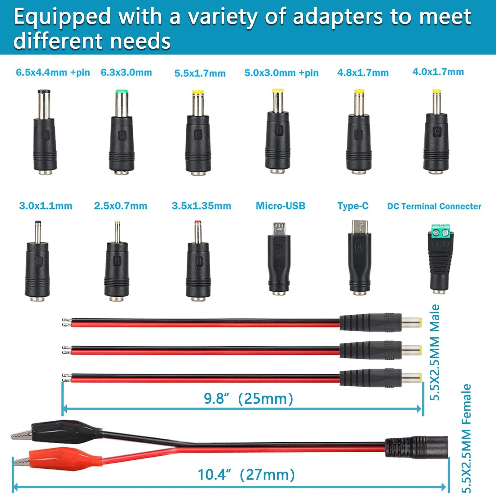 72W Power Supply Adjustable 3V ~ 24V Variable Universal Switching AC/DC Adapt...