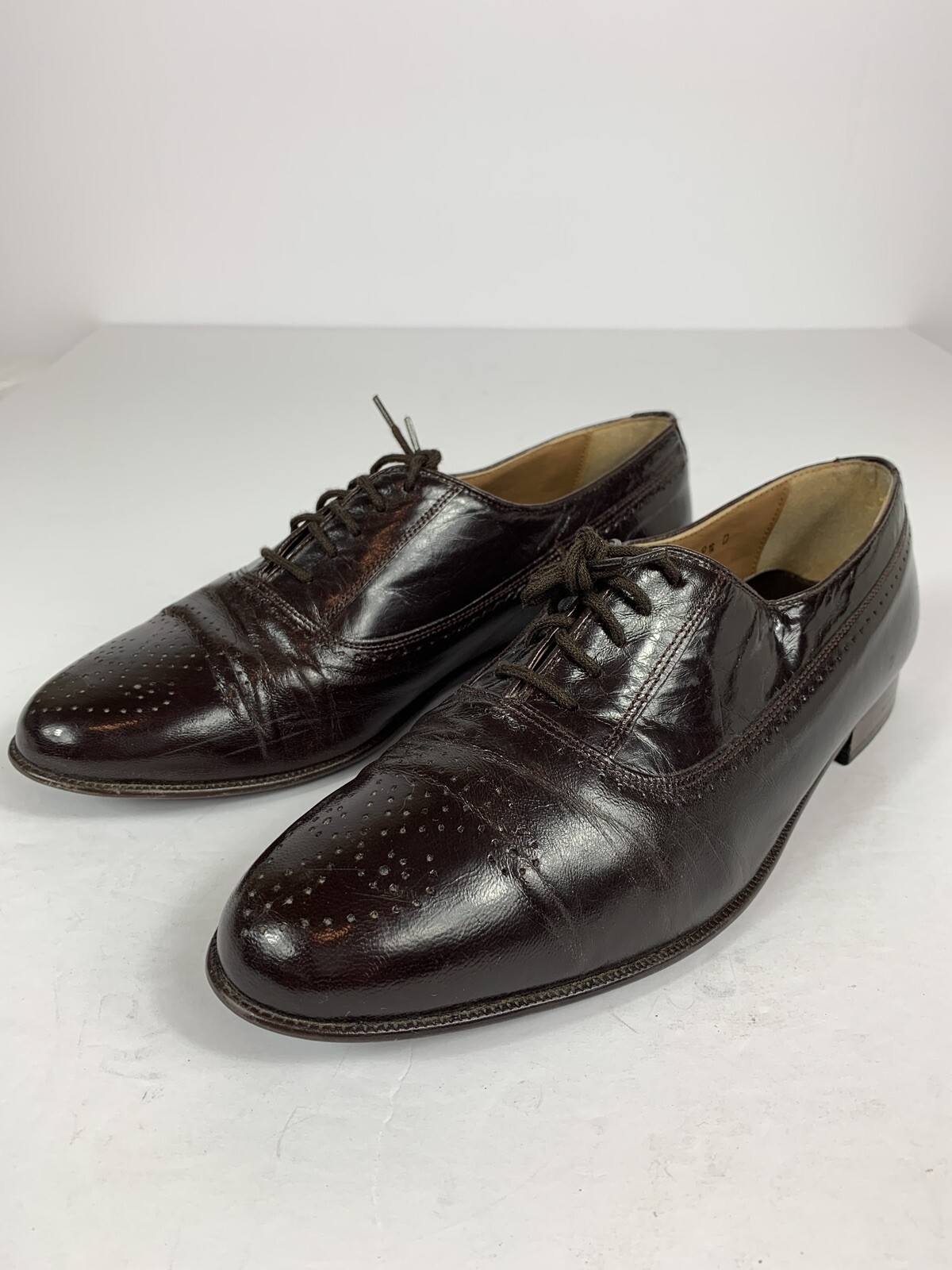Castleby Mens Size 9.5 D Brown Leather Oxford Shoe - MS-121