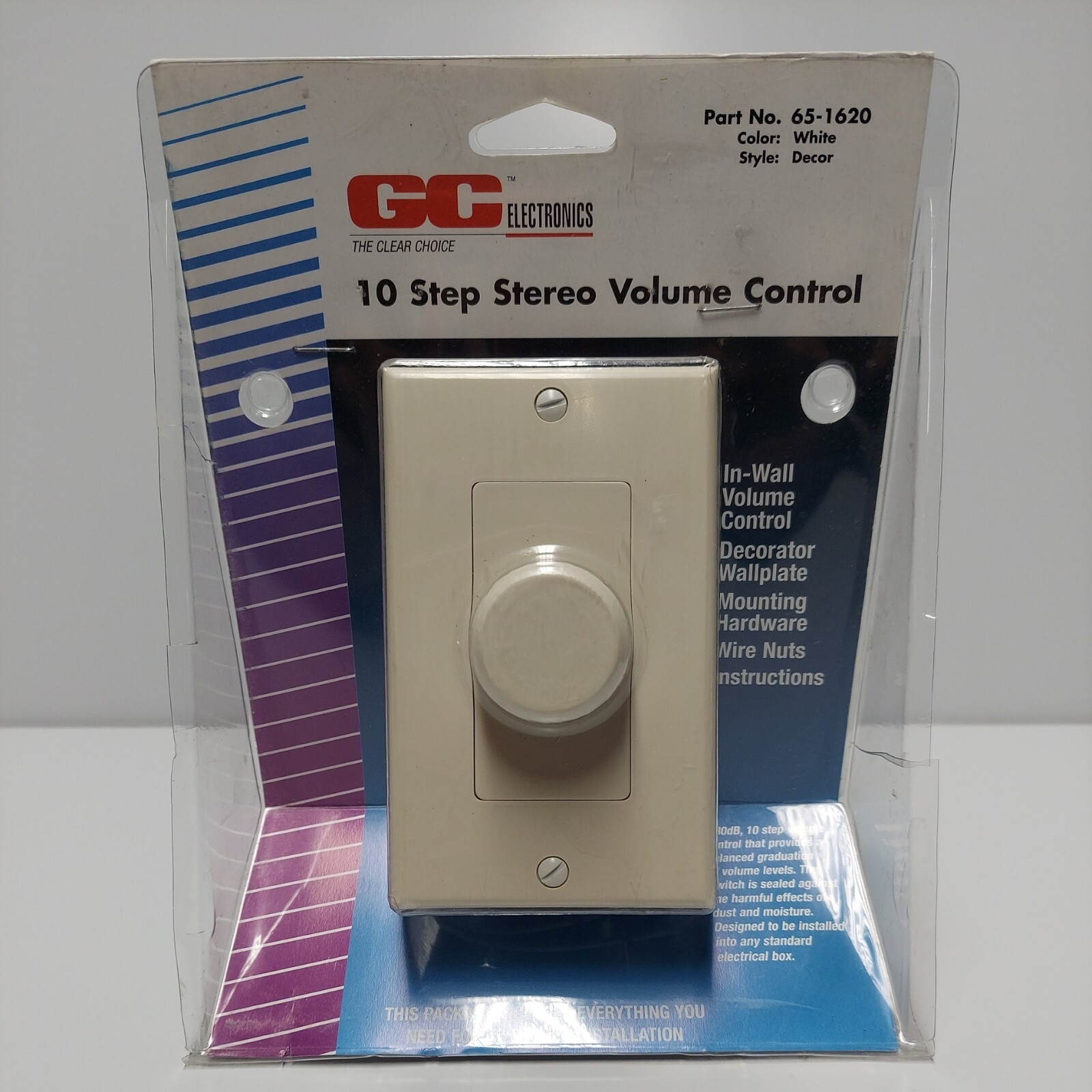 GC electronics NIB 10 step stereo volume control part no. 65-1620 white 50 watt