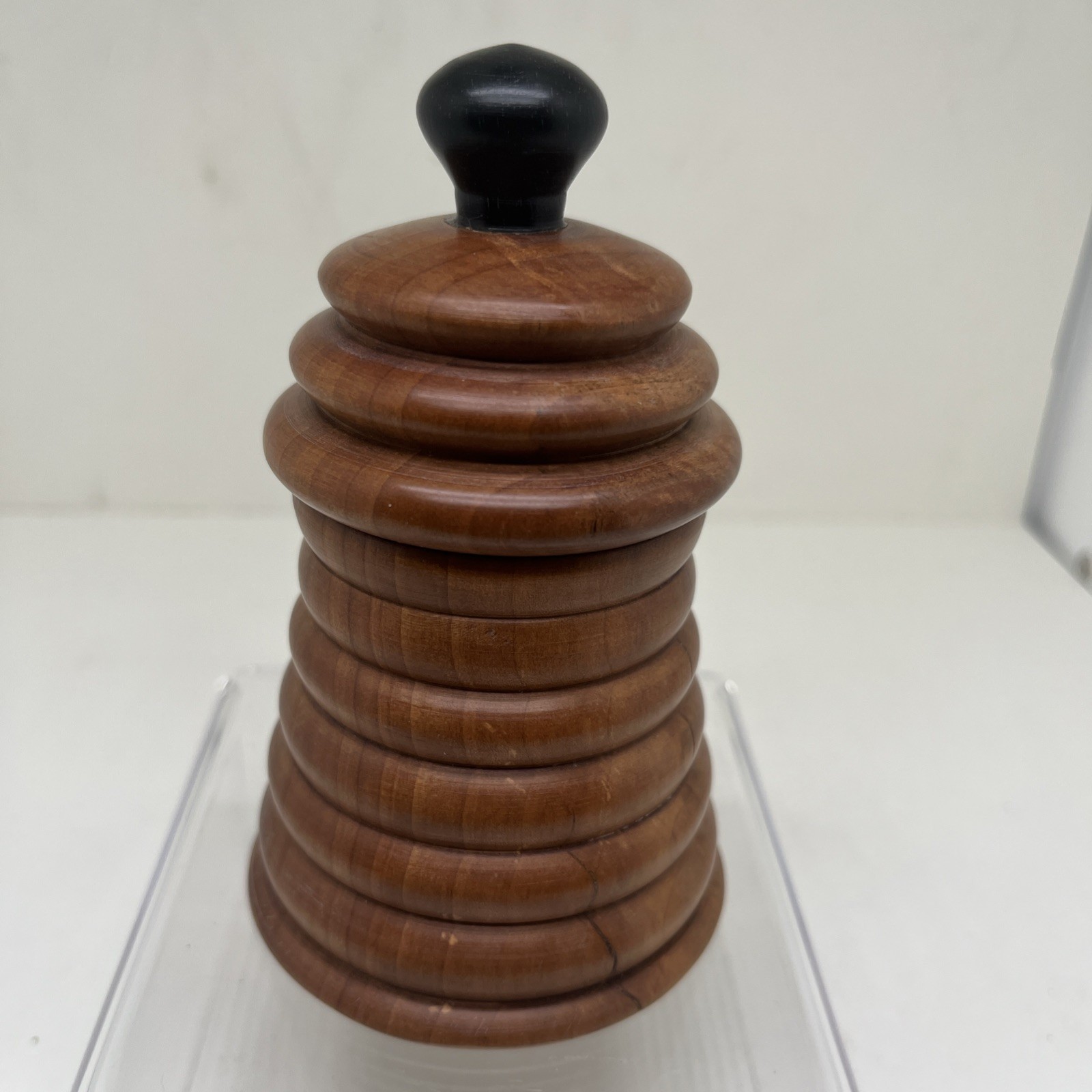 Cherry Hand-turned Box w Lid Signed & Dated 5”