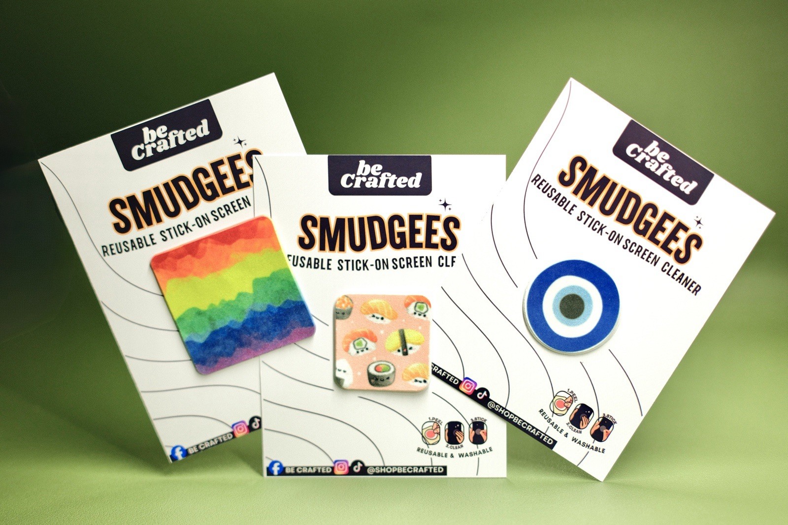 Reusable and Washable Microfiber Sticky Screen Cleaner SMUDGEES by Be Crafted/pc