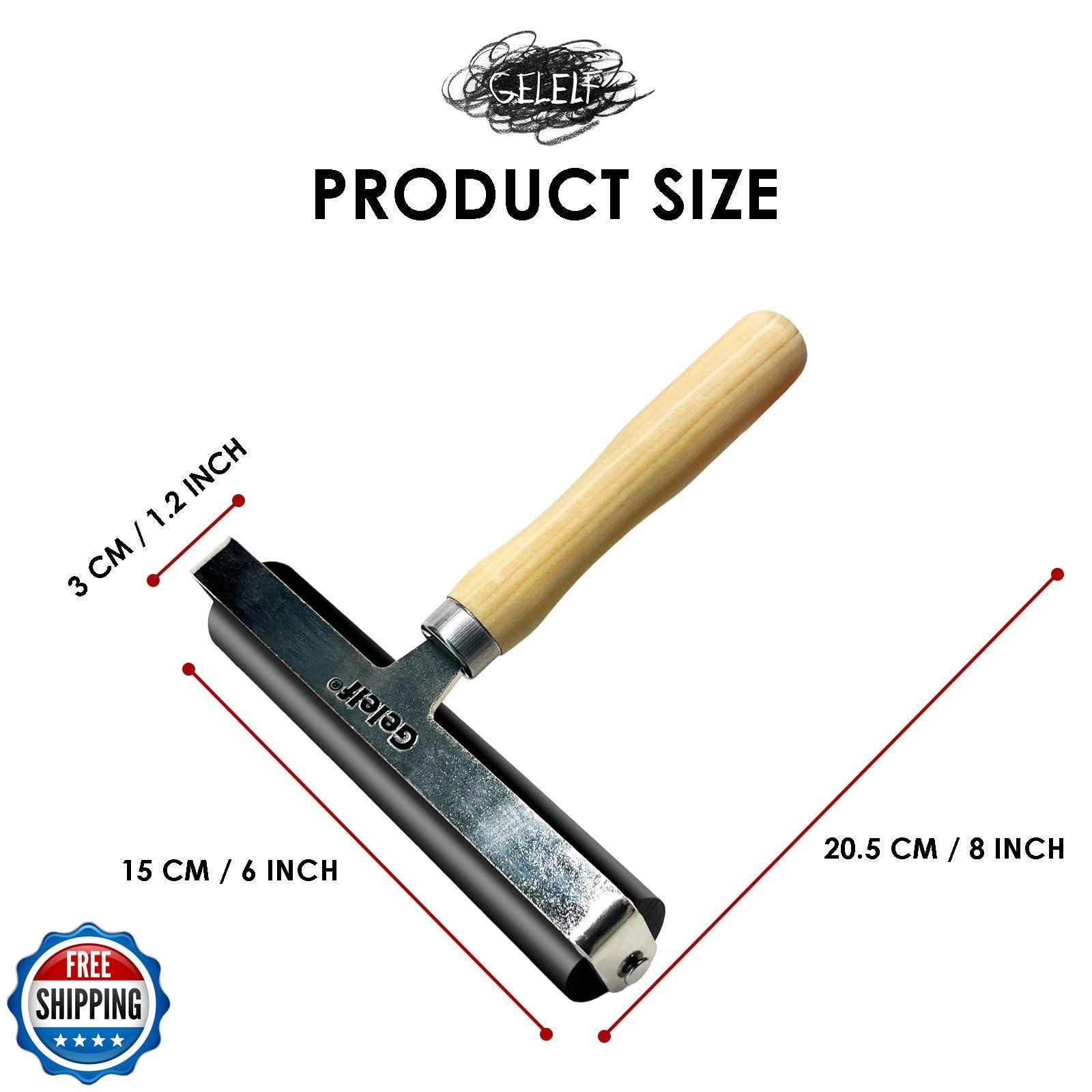 GELELF Smooth Peeling Brayer Roller - Wood Hand Roller Rollers Ink Roller Tap
