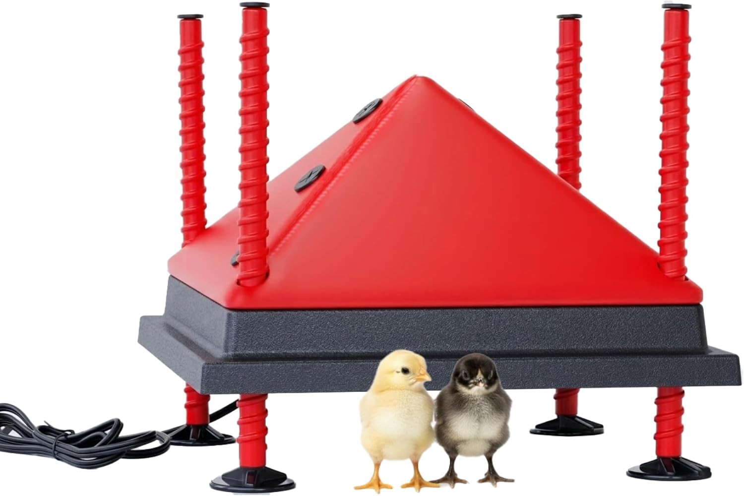 Adjustable chick brooder heating plate.