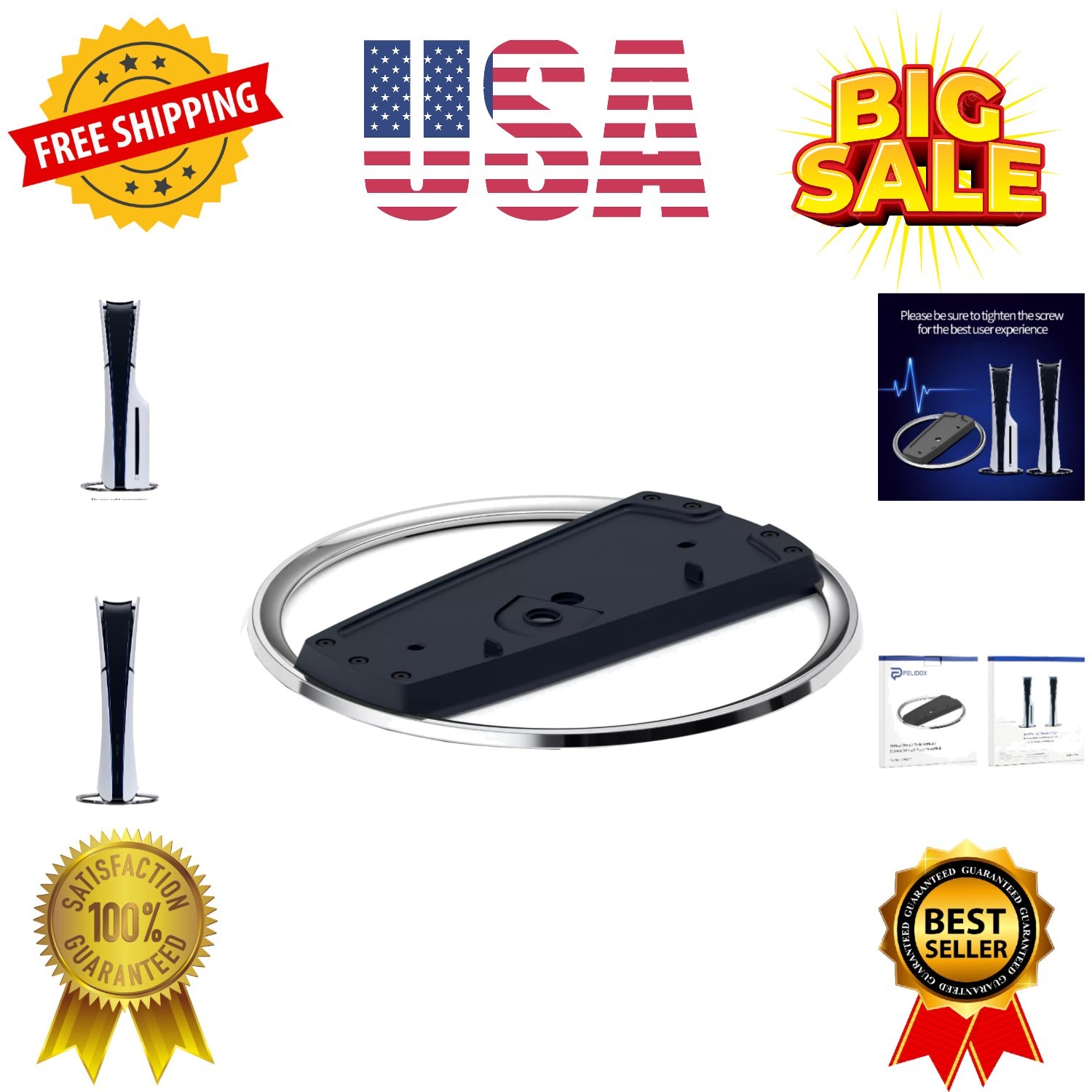 Vertical Stand for PS 5 Consoles - PS 5 Pro Slim Holder Base Accessories