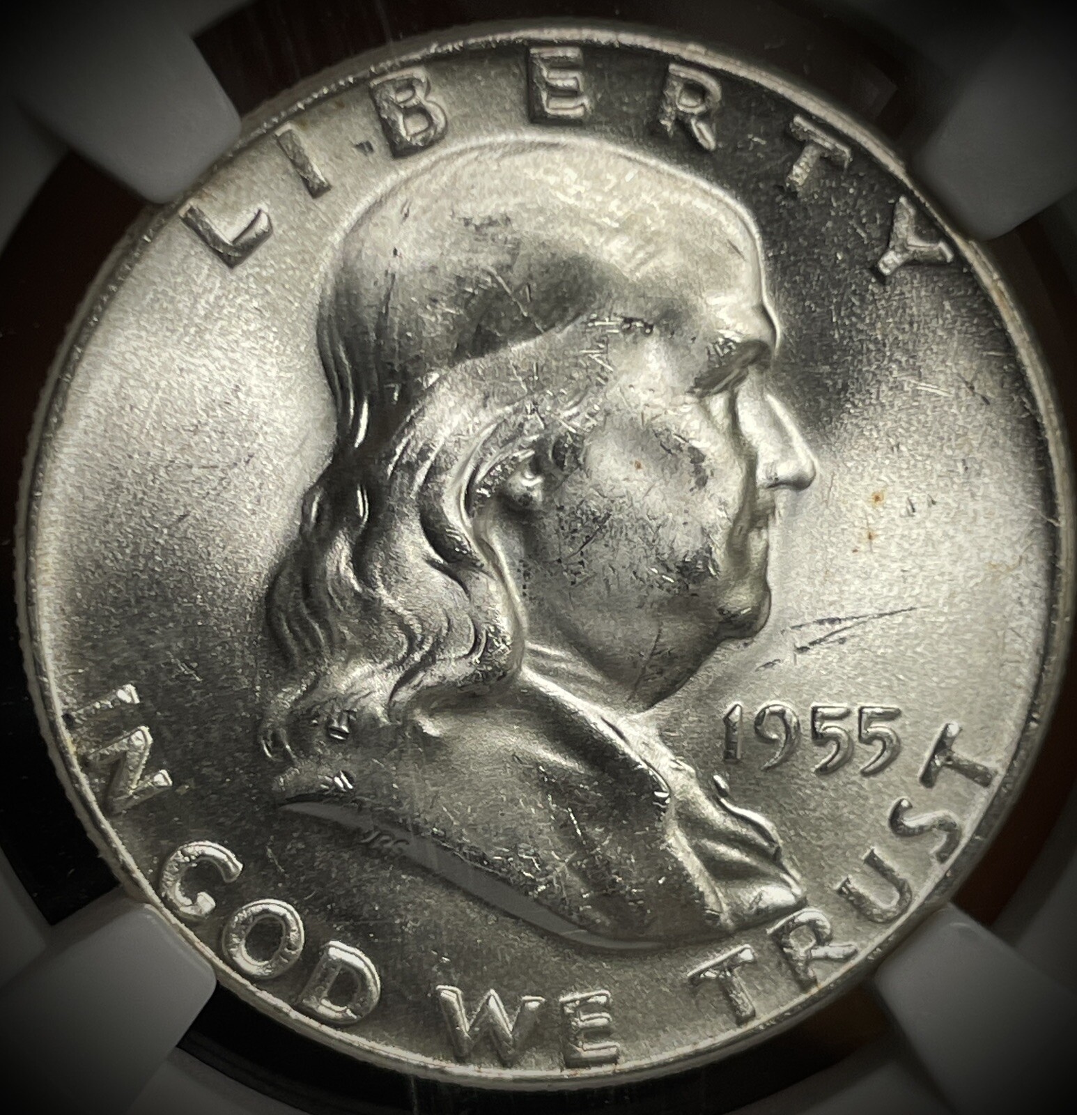 1955 50c Silver Franklin Half Dollar FS-401 Bugs Bunny NGC MS64 FBL Rare Coin