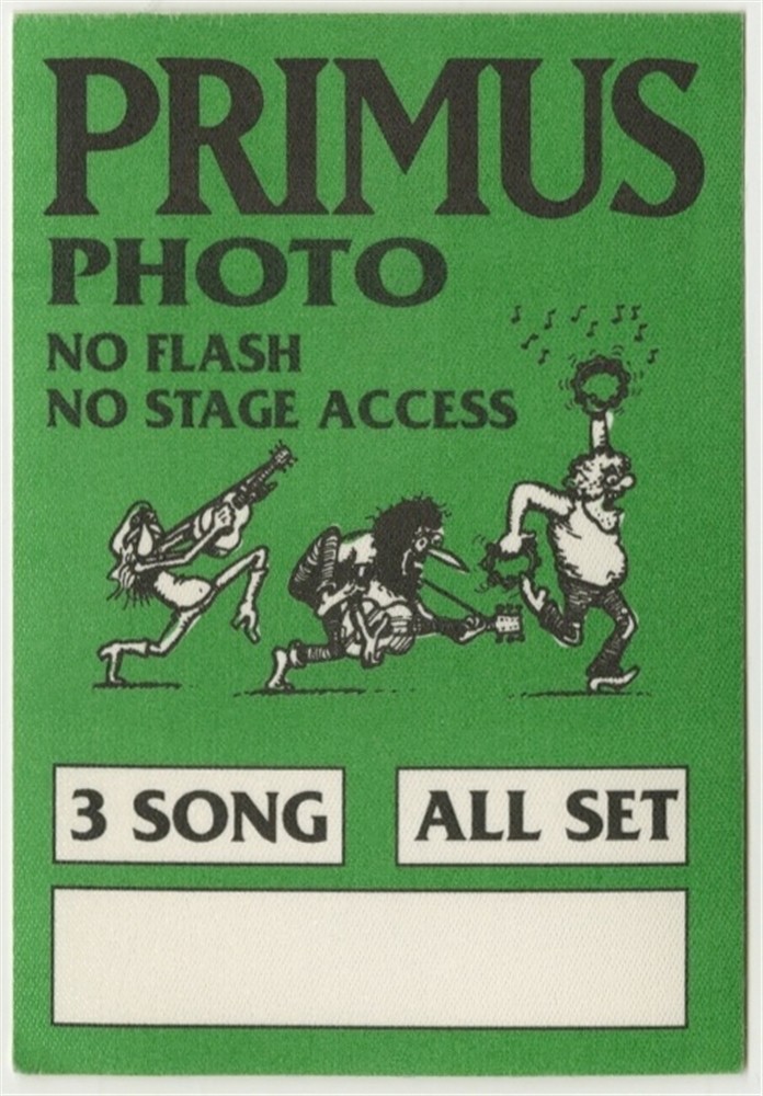 Primus 1993 Pork Soda concert tour Furry Freak Brothers Photo Backstage Pass