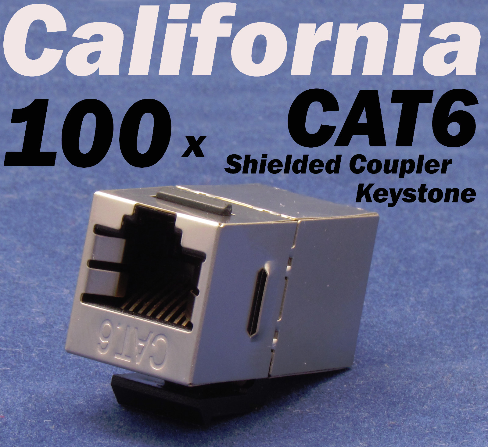100 X pcs Lot CAT6 Shielded Inline RJ45 Keystone Wall Coupler Jack Adapter 8P8C