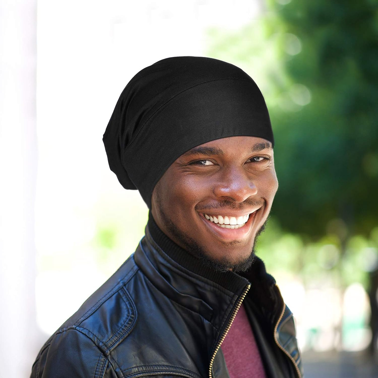 4 Pieces Hair Bonnet for Men Silk Satin Sleep Cap Cover Night Sleeping Beanie