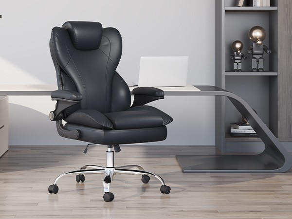 Ergonomic Leather Office Chair Ergonomic PU Leather Computer Desk Chair