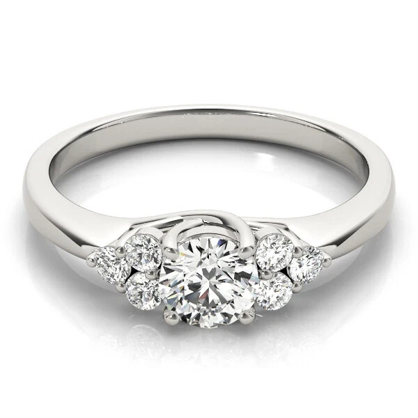 Lab-Created 1.60 Ct Round Cut VVS1 Diamond Engagement Ring 14K White Gold FN