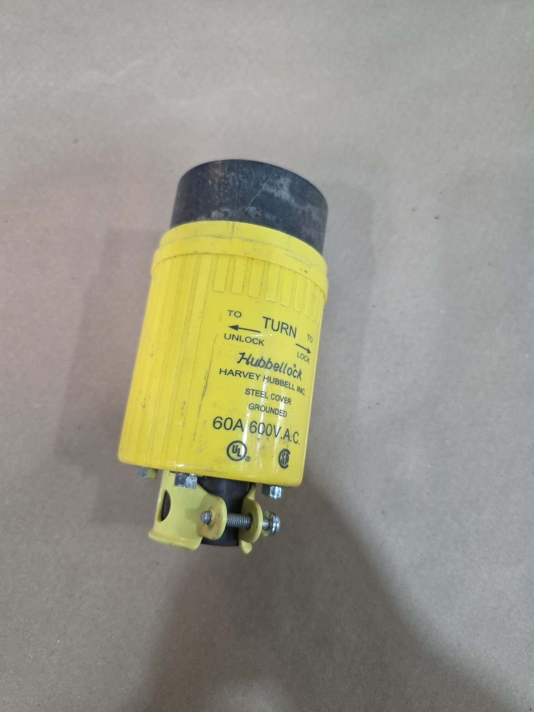 Hubbell HBL26419 60A 600V 3 Pole 4 Wire Power Plug - (works W/ Hbl26418)