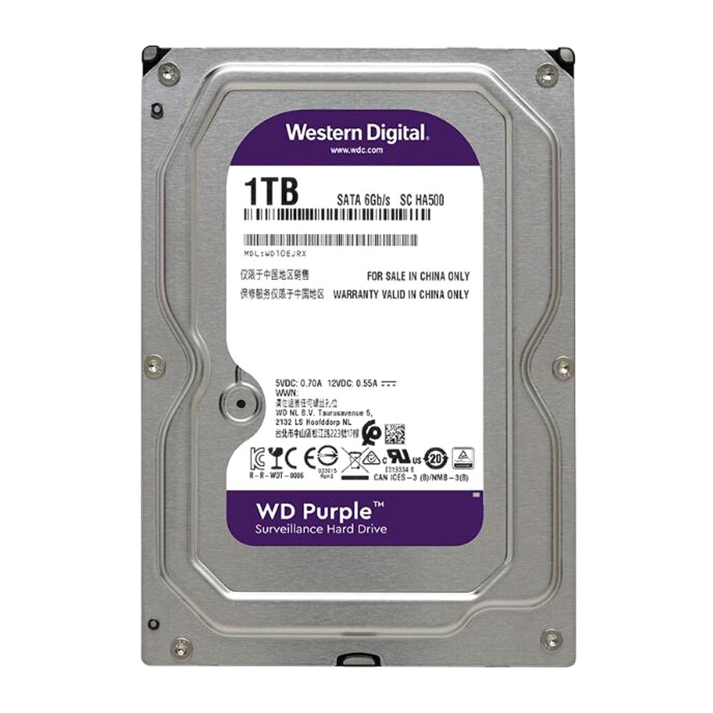 WD Purple 1TB WD10EJRX SATA 3.5" HDD Hard Drive Surveillance Security VCR