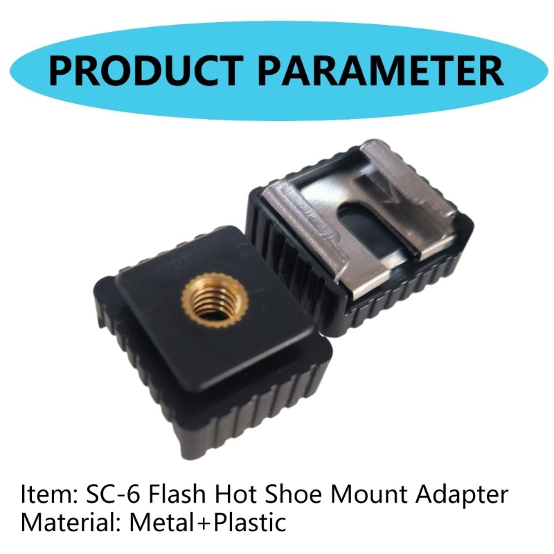 Lamp Base Hot Shoe Flashlight Bracket Socket Hotshoe Adapter 1/4 Thread C6 SC6