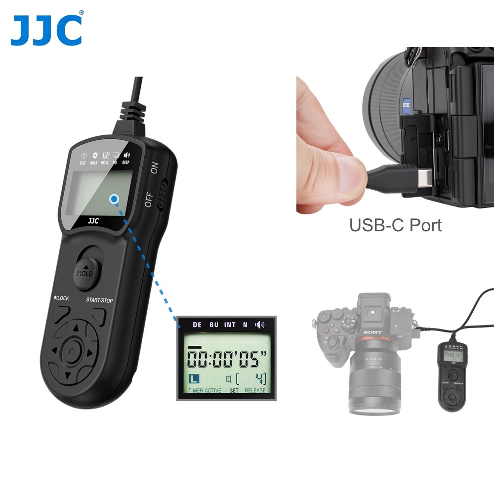 JJC Timer Remote Control USB-C for Sony A7R VI A7C II A7 V A6700 RX1R III A7CR