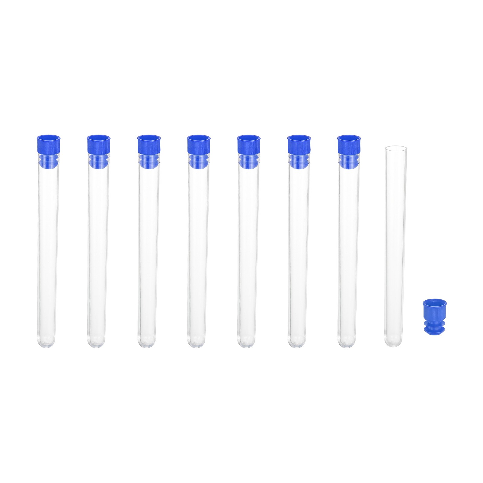 5.9" Length Plastic Sewing Needle Storage Holder, 8 Pcs Clear Pin Tube Blue
