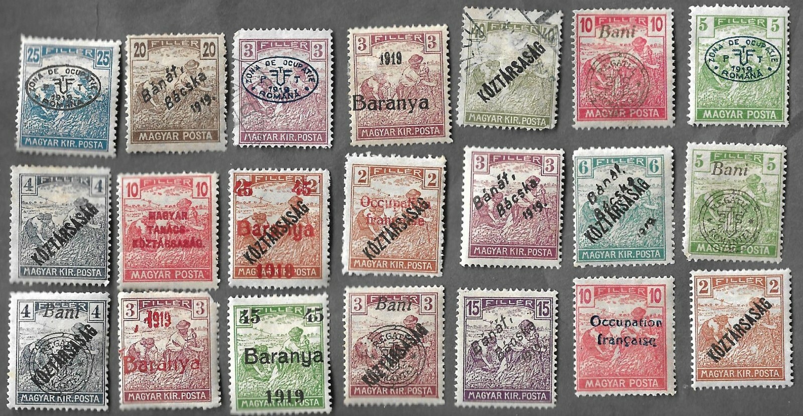 GROUP OF OLDER POSTAGE STAMPS FROM HUNGARY AS SEEN IN PHOTO SCAN USED