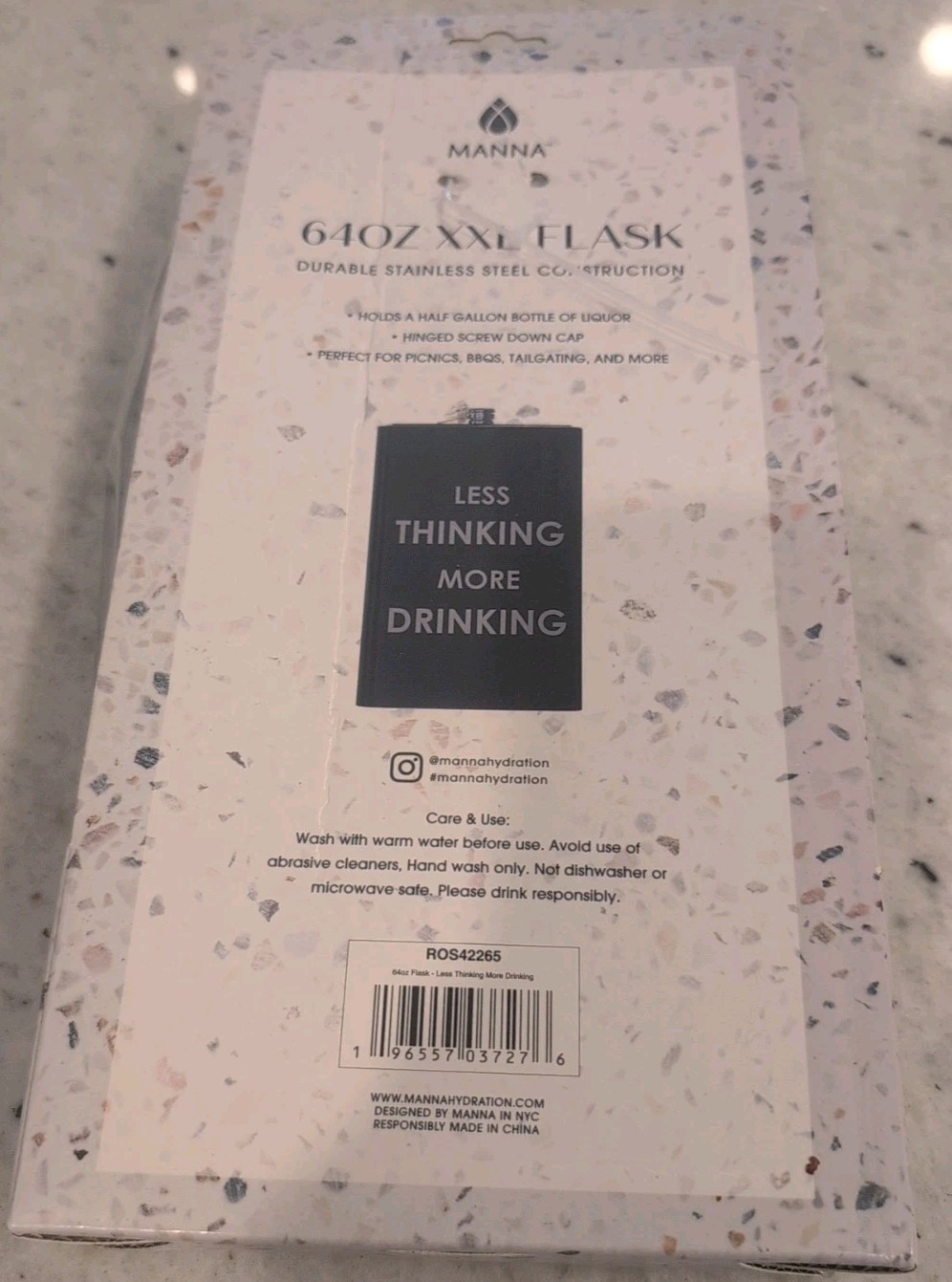 Manna 64oz XXL Flask Less Thinking More Drinking
