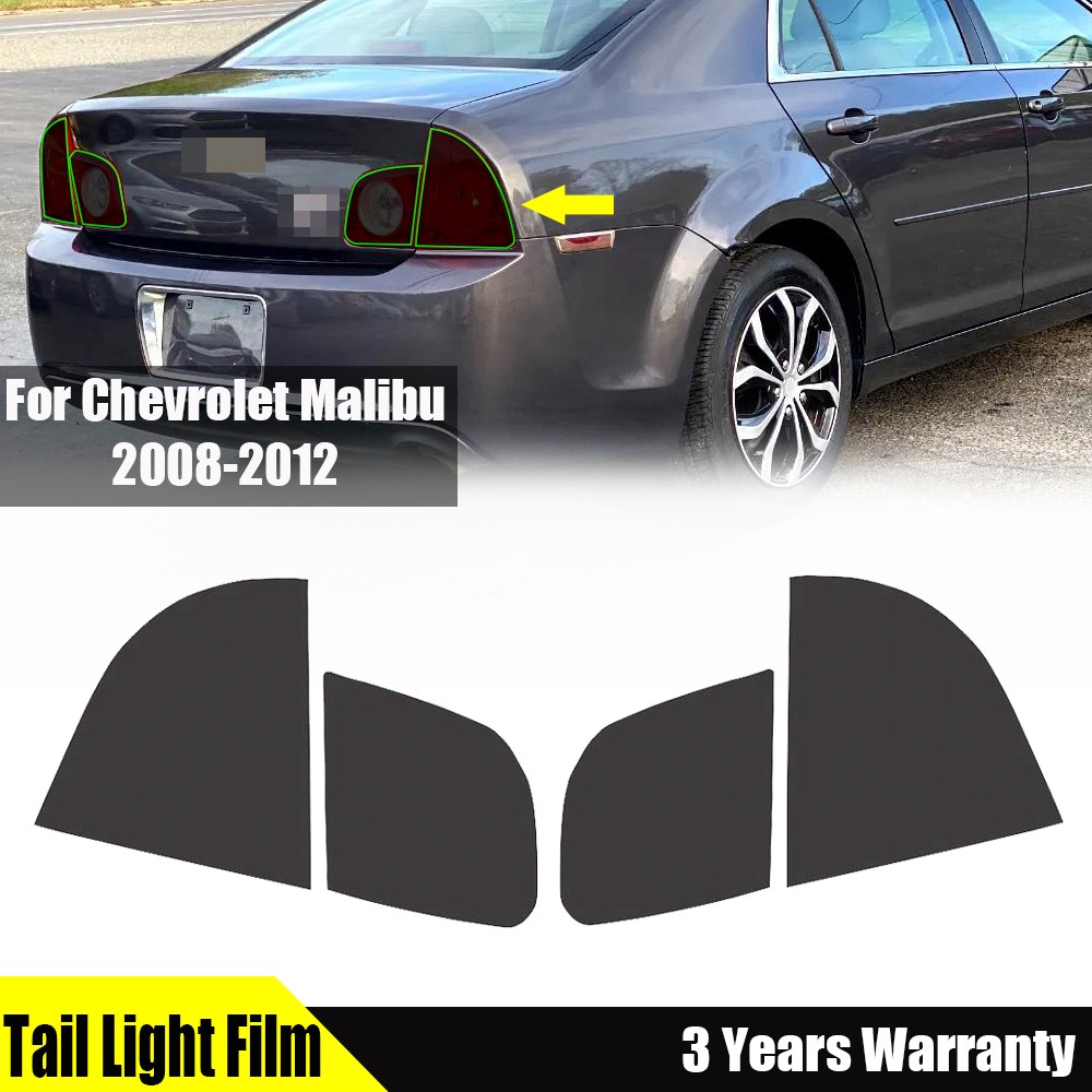 For Chevrolet Malibu 2008-2012 Smoke Reverse Tail Light Rear Overlay Tint Vinyl