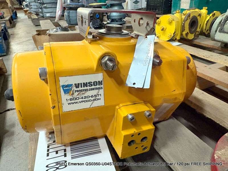 USED Emerson QS0350-U04STACC Pneumatic Actuator 8.3 bar / 120 psi FREE SHIPPING