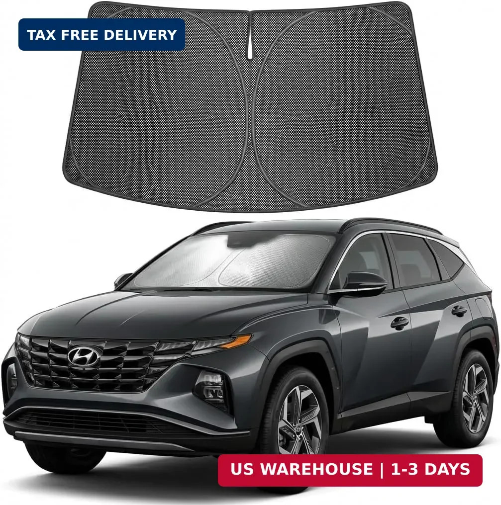 Proadsy Windshield Sun Shade Custom Fit Hyundai Tucson 2022-2026 Ice Crystal Bla