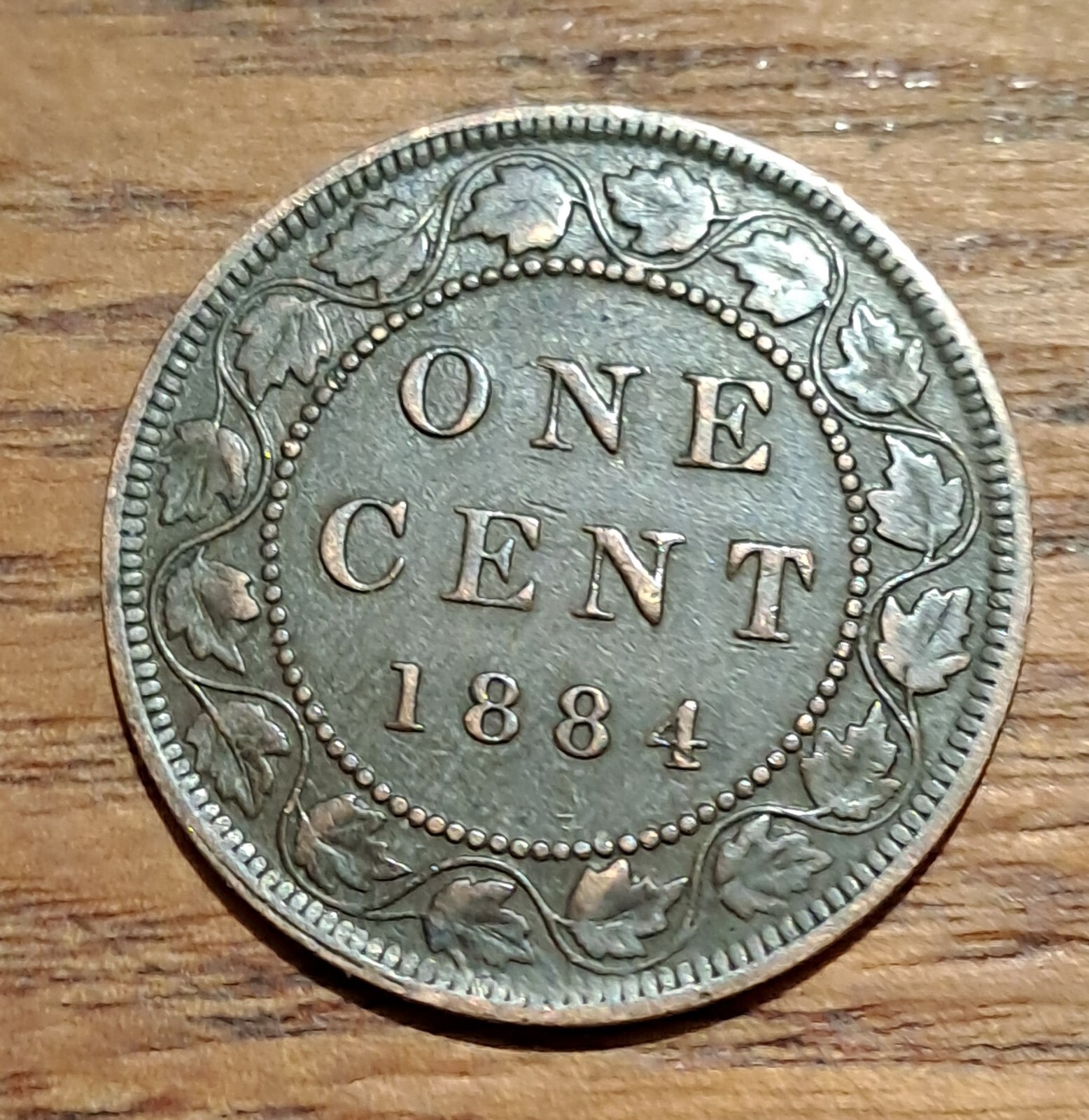 1884 Queen Victoria Bronze 1 Cent Canada Coin