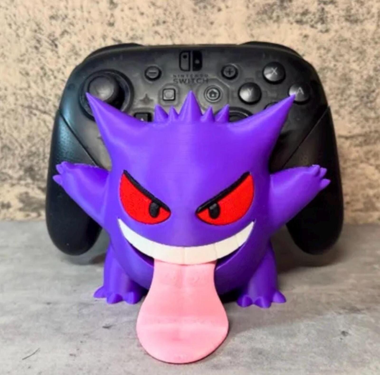 Gengar Controller Stand | Ghost Gamer Controller Holder | Gaming Desk Organizer
