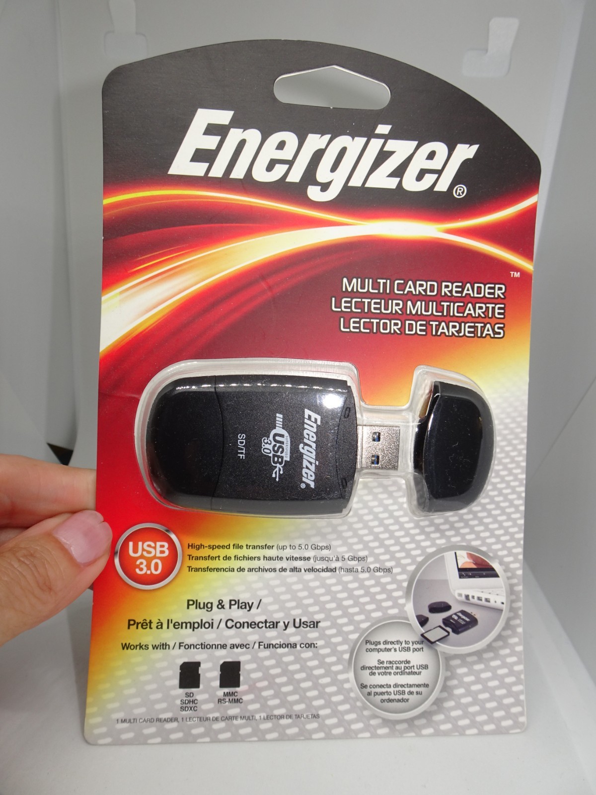 Energizer ENR-CRP3SD USB 3.0 Memory Card Reader/Writer Black Color Brand New