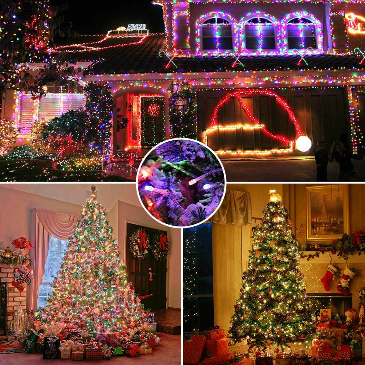 50 LED String Light Garden Path Yard Decor Lamp Outdoor Waterproof Solar Powered