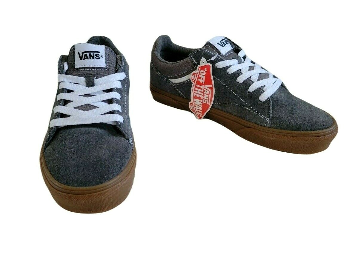 Vans Seldan Gray and Brown Suede Sneakers Men's Size 7.5