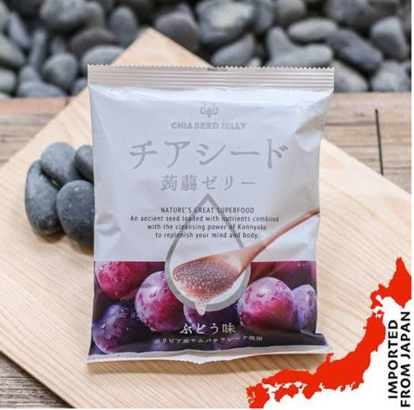 Wakasho Chia Seed Jelly Grape  170 Gram (Made In Japan) One Pack