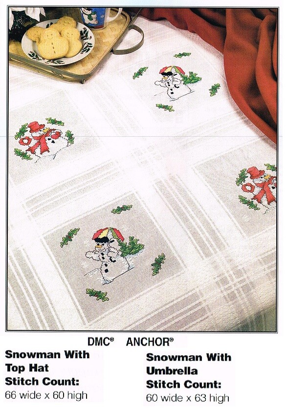 SNOWMEN AT PLAY  COSS STITCH PATTERN   ONLY -  3AF