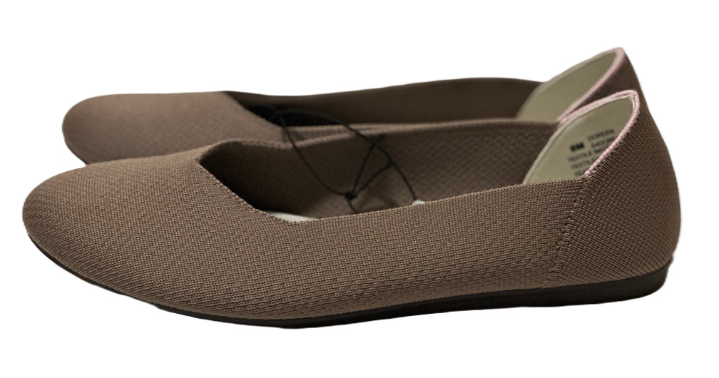 Jsport Womens Doreen Lightweight Knit Slip On Flat Shoes Taupe Size 8 NEW