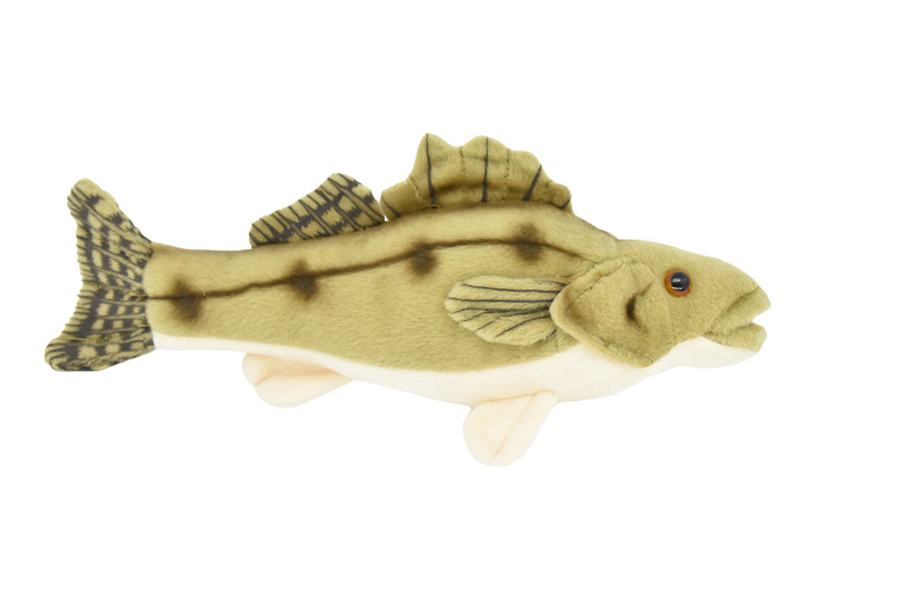 Plush  Walleye, Realistic Stuffed Fish, Soft, Toy, Pillow, Gift, 10" F2003 BB60