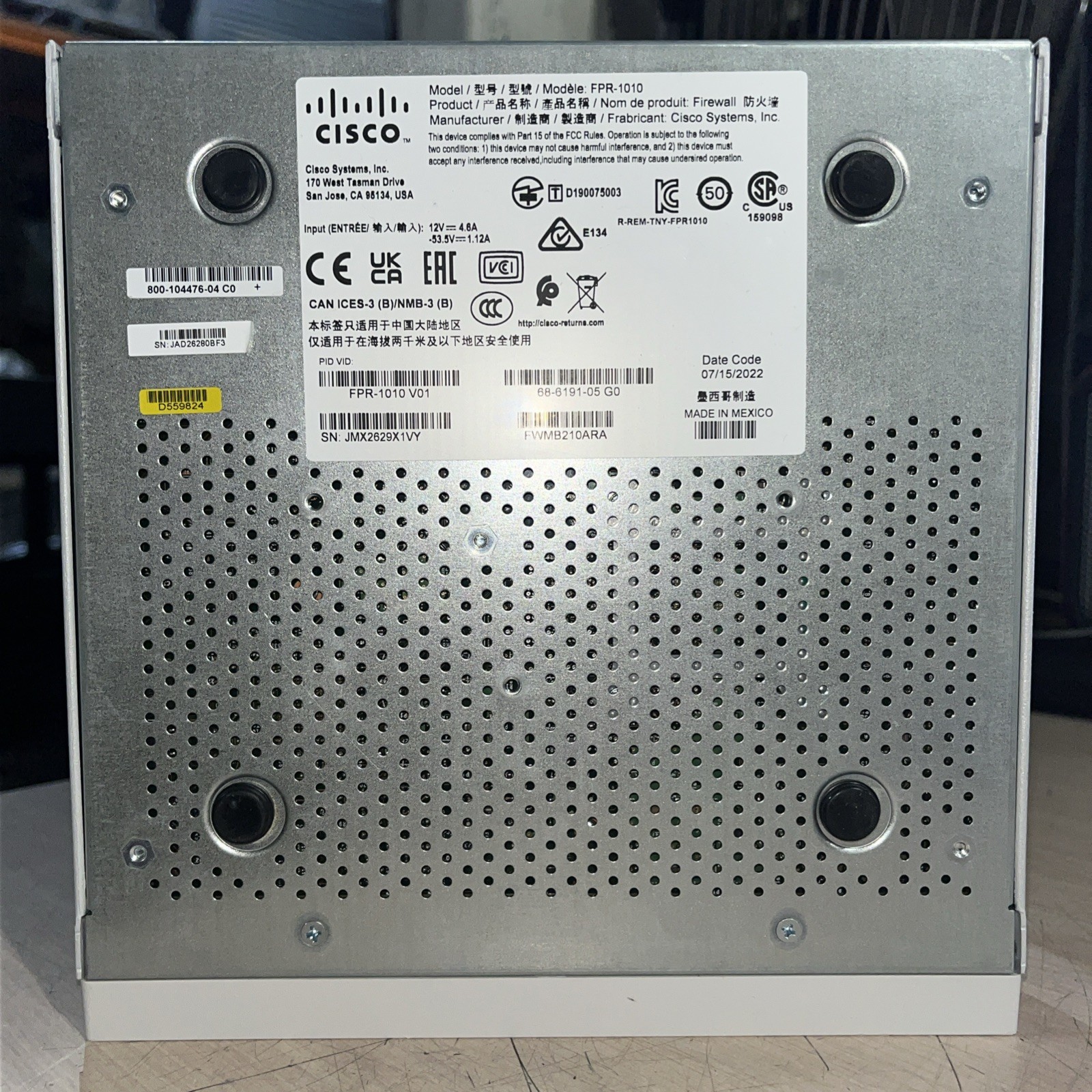 CISCO FIREPOWER 1000 SERIES FPR-1010 NETWORK SECURITY