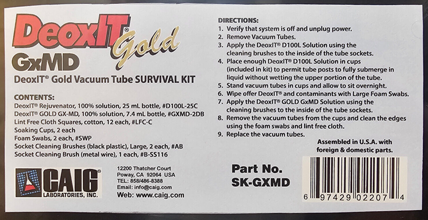 CAIG SK-GXMD DeoxIT Gold Vacuum Tube Kit