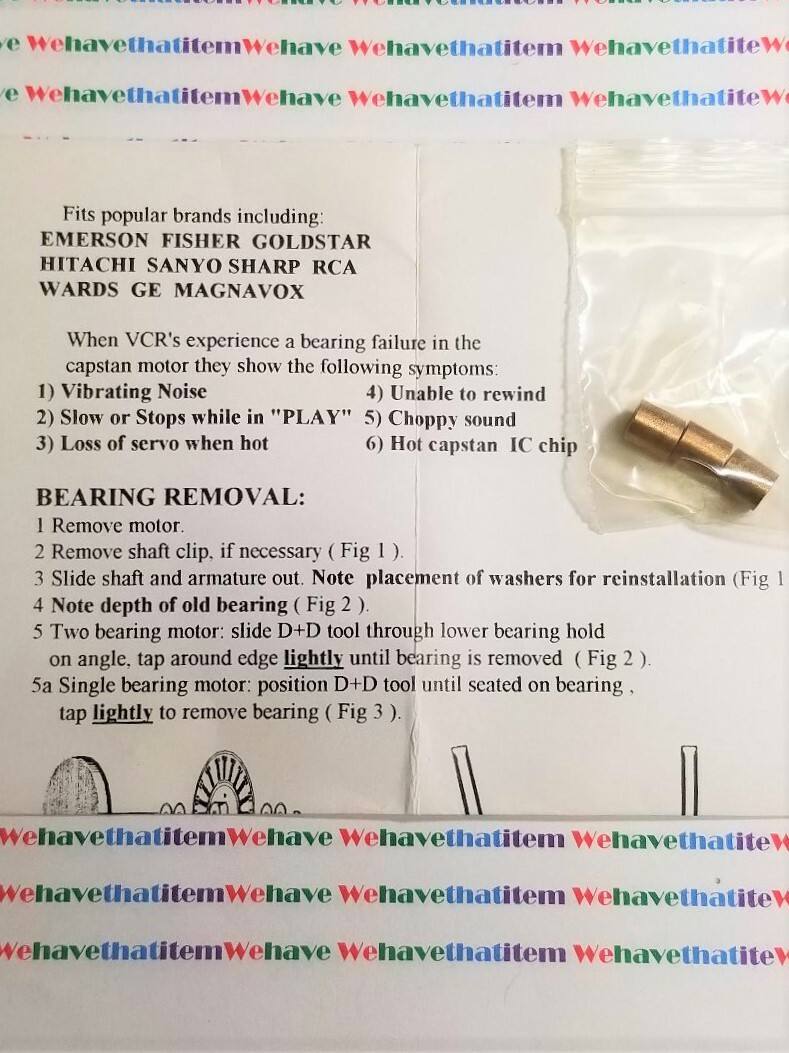 CAPSTAN MOTOR BEARINGS / 6 BEARINGS / 2 SETS (qzty)