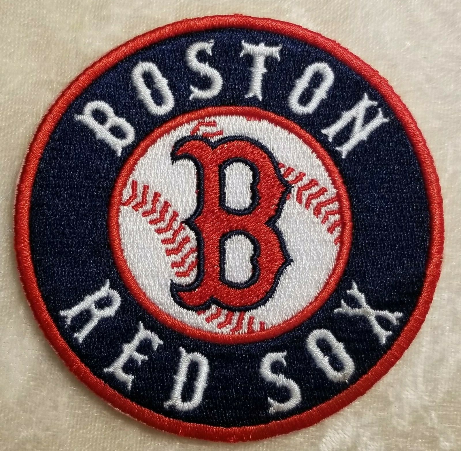 Boston Red Sox Circle 3.5" Iron On Embroidered Patch ~ Free Tracking!